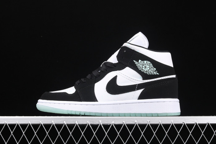 air jordan 1 mid white black teal tint bq6931-103