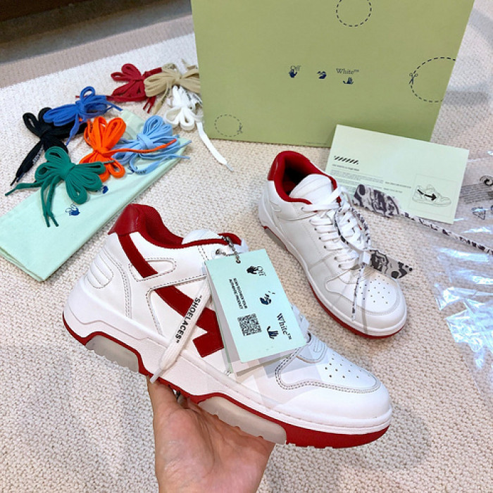 ofw out of office low-top leather sneakers