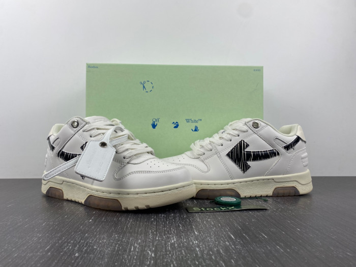 ofw out of office low-top leather sneakers