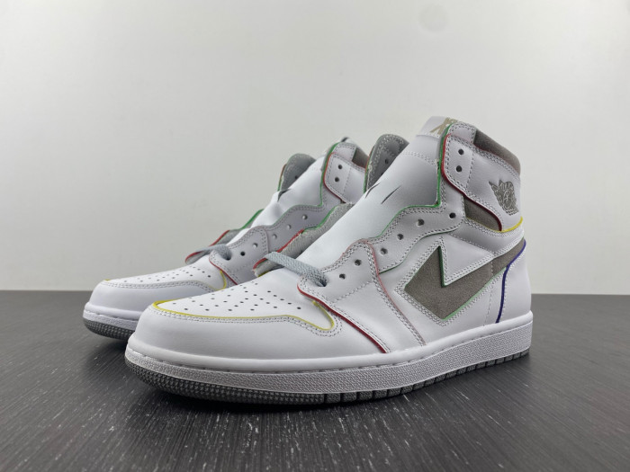 daniel arsham x air jordan 1 high white sneakers