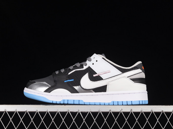 nike dunk low scrap black neutral grey university blue white dn5381-001