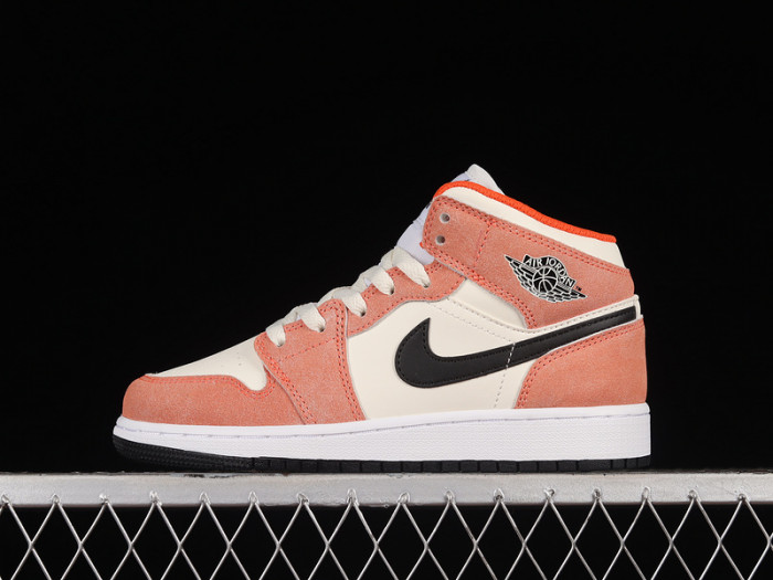 jordan 1 mid se orange suede (gs) - dv1336-800
